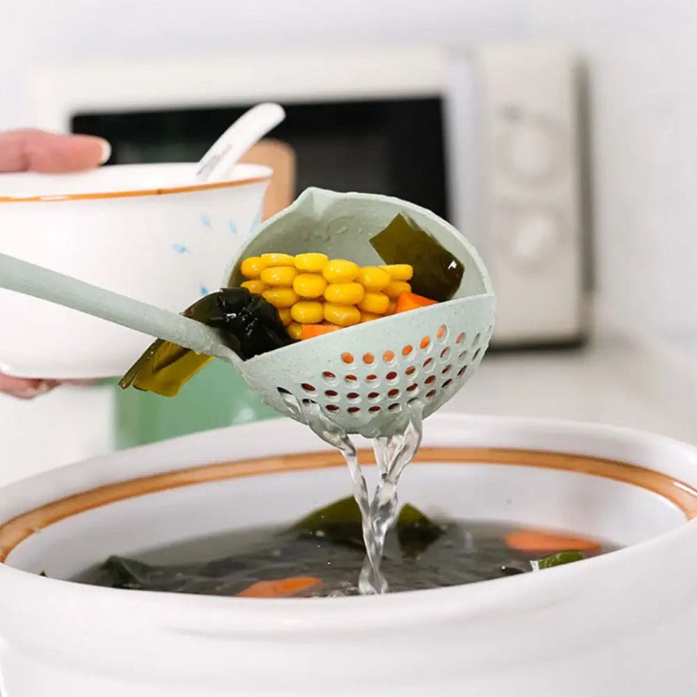 2 in 1 Soup Spoon Ladle, Long Handle Kitchen Strainer, Creative Multifunctional Soup Spoon & Colander, Wheat Kitchen Straw Soup Slotted Spoon, Plastic Spoon Filter Strainer, Household Kitchen Table wear Accessories 2 in 1 Soup Spoon Ladle, Long Handle Kitchen Strainer, Creative Multifunctional Soup Spoon & Colander, Wheat Kitchen Straw Soup Slotted Spoon, Plastic Spoon Filter Strainer, Household Kitchen Table wear Accessories